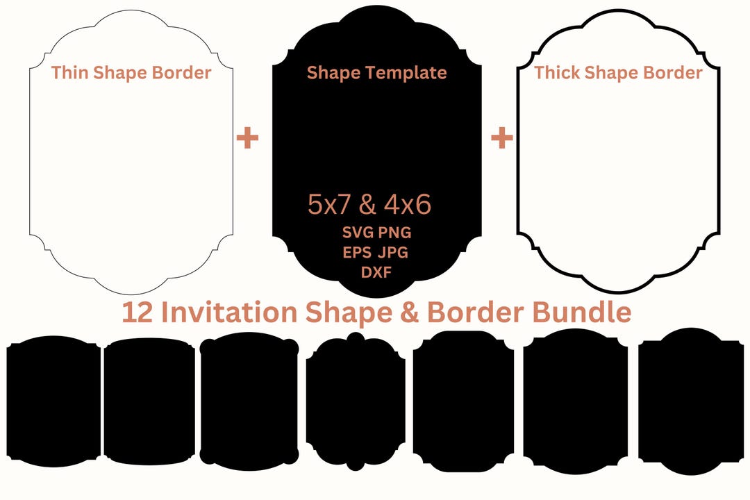 Invitition Shape Text Shape Ornate Shapes SVG Wedding Invitation Cut File Laser Cut Files ...