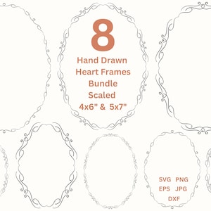 Handgetekende ovale rand SVG grillig hart Frame PNG-clipart, uitnodiging illustratie voor bruiloft uitnodiging & kaarten maken, digitale fotolijsten png