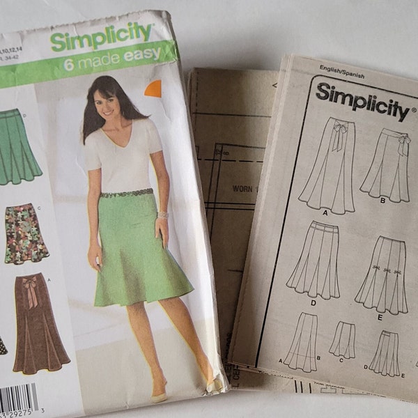 Womens Skirt Sewing Pattern Gored Skirts in Different Lengths, Simplicity Patterns 4365 Size 6 8 10 12 14 Uncut