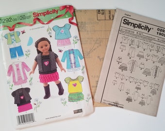 Sewing Pattern for Doll Clothes 18" Doll Dress, Skirt, Tops, Shorts, and Pants Simplicity 0292 Print 2013 Uncut