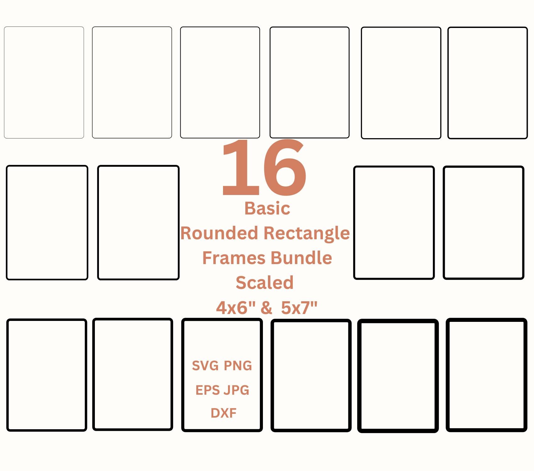 Rounded Rectangle Frame SVG Bundle Line Border Clipart Wedding ...