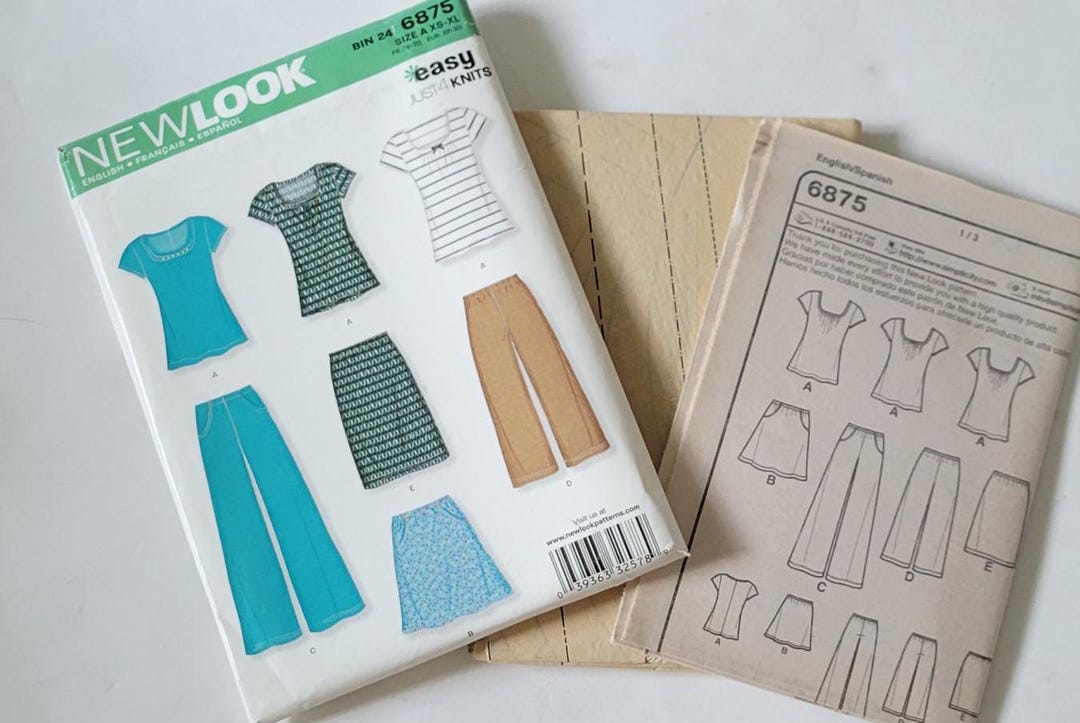 Women Sewing Pattern Tops Skirts and Pants, New Look Patterns 6875 ...
