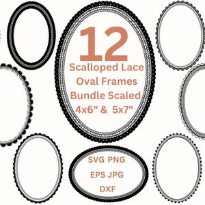 Spetskanter SVG graciösa ovala ramar Clipart inbjudan PNG, bröllopsinbjudankortstillverkning, Cricut Cut-filer vektor digitala ramar Png Dxf