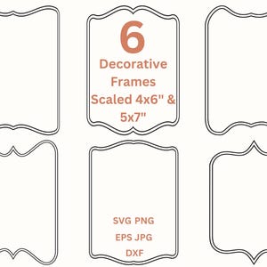 Decorative Frames SVG Wedding Invitation Borders PNG Clipart, Greeting Card Making and Labels, Digital Frames Png Vector Cricut Cut Files