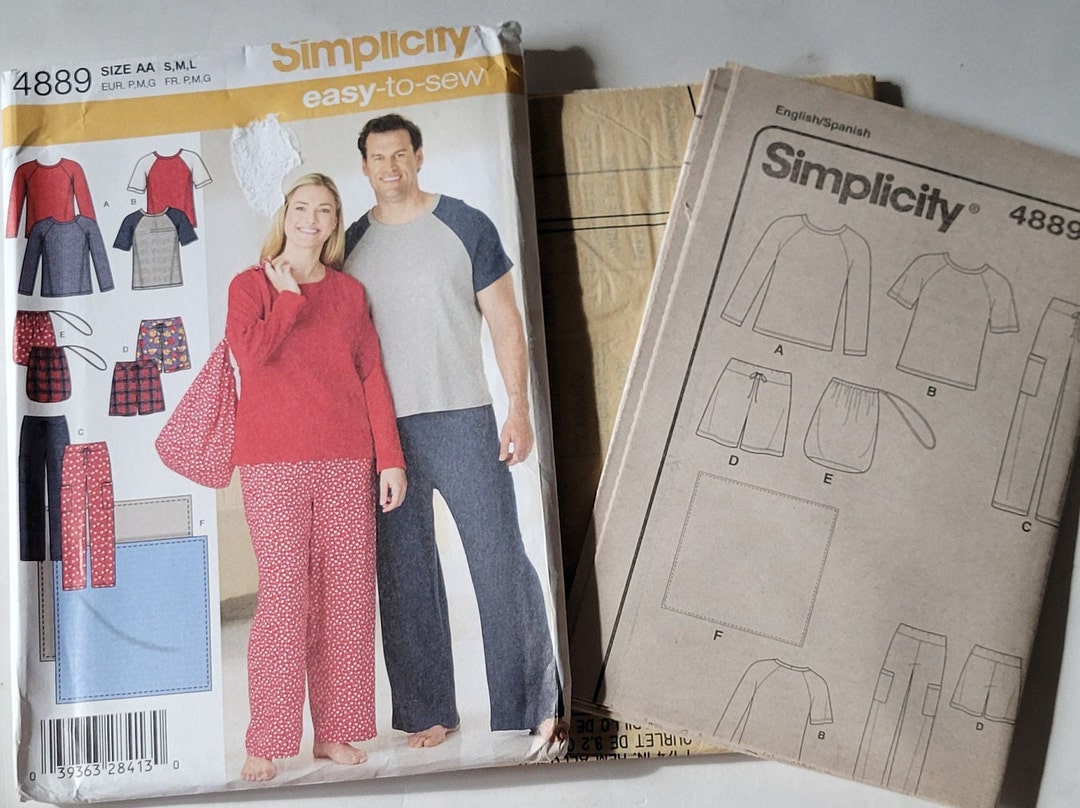 Pajama Set Sewing Pattern Sleepwear Pants Shorts Top and Blanket Men ...