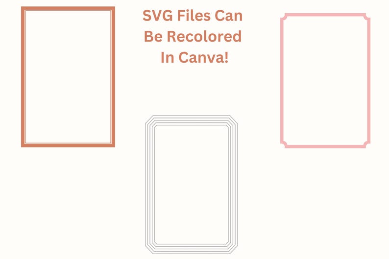Rectangle Borders SVG PNG Wedding Invitation Frames Clipart, Invite Card Making & Labels SVG, Digital Borders Png, Cut Files Svg Jpg Dxf Eps
