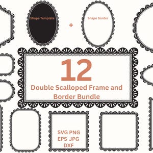 Spitze Ränder SVG ausgebogten Rahmen Formen PNG Deckchen Hochzeitseinladung einladen Kartenherstellung & Etiketten, Jakobsmuschel Digitale Rahmen Png Dxf Eps