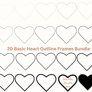 Herz Laser Cut Datei Bundle Rahmen Clipart Form Umriss SVG Offenes Herz PNG, Hochzeitseinladung Valentinstag Kartenherstellung, digitaler Rahmen Png DXF