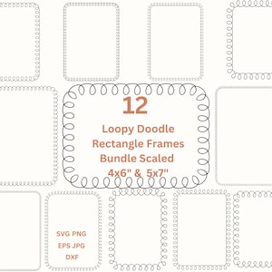 Cadres fantaisistes dessinés à la main Rectangle Doodle bordures PNG Clipart, faire-part de mariage bordure invitation fabrication de cartes cadre numérique Png Dxf Eps