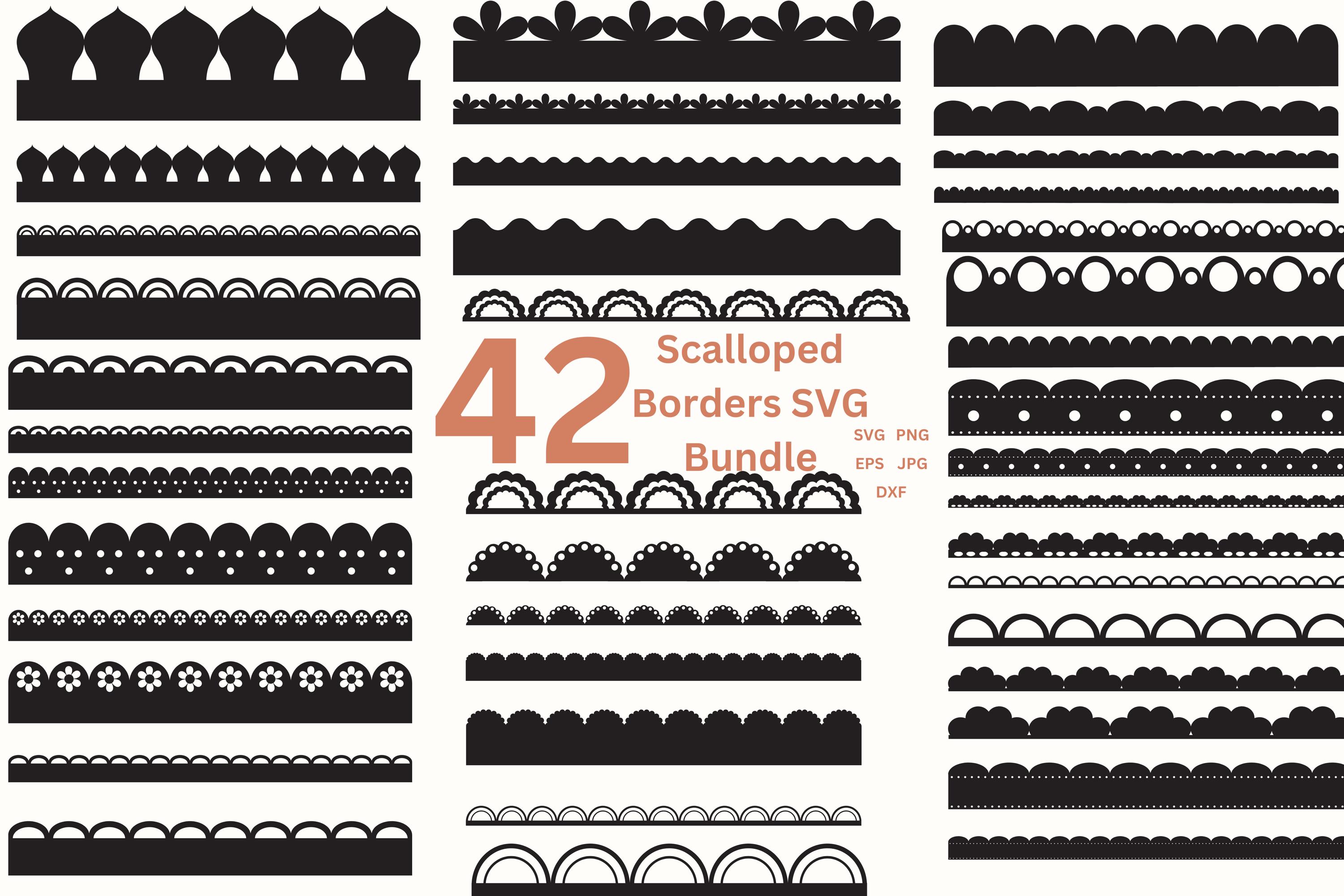 Scalloped Borders SVG Bundle Seamless Border PNG Clipart Laser Cut File,  Decorative Wedding Invite Card Making \u0026 Scrapbooking Digital Border - Etsy, image size:3000x2000