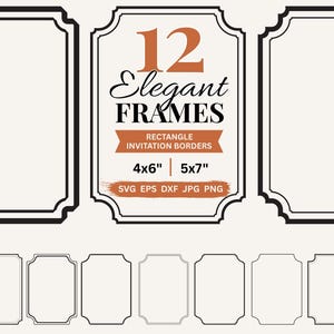 Ornate Frame SVG Elegant Frame Clipart Wedding Invitation Border SVG Fancy Borders Clipart, Wedding Invite Frame Vector Greeting Card Making