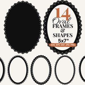 Oval Lace Frame SVG Decorative Border PNG Picture Frame SVG, Wedding Invitation Shape Svg Bundle Cricut Design Png Frame Laser Cut File