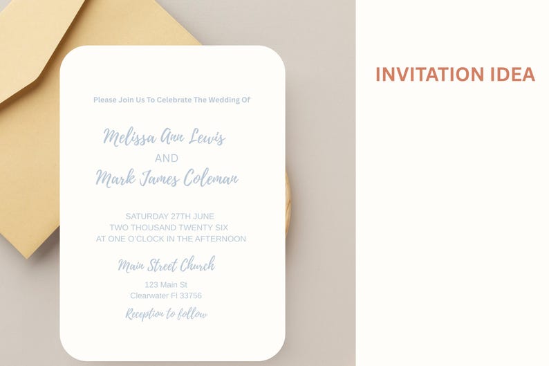 Rectangular Event Invite Rounded Rectangle SVG Wedding Invitation Suite Template Shapes, Frames ...