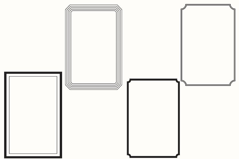 Rectangle Borders SVG PNG Wedding Invitation Frames Clipart, Invite Card Making & Labels SVG, Digital Borders Png, Cut Files Svg Jpg Dxf Eps