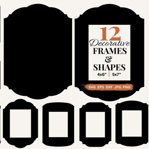 Ornate Photo Frame SVG Designs for Scrapbooking Decorative Frames PNG Printable Scrapbook Frames Die Cut  Cricut SVG Cut Files