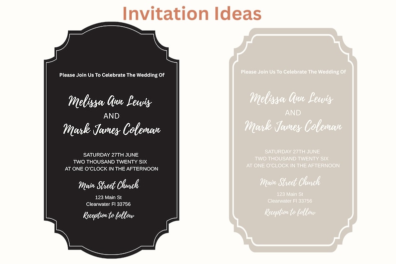 Ornate Shapes SVG Menu Card SVG Wedding Invitation Cut File Laser Cut File Border Clipart, Elegant Invitation Template Cricut Wedding Invite