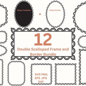 Spitze Ränder SVG ausgebogten Rahmen Formen PNG Deckchen Hochzeitseinladung einladen Kartenherstellung & Etiketten, Jakobsmuschel Digitale Rahmen Png Dxf Eps