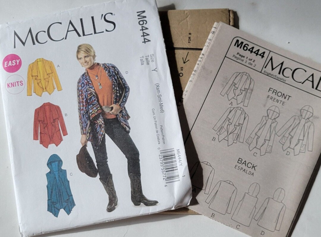 Fall Tops Sewing Patterns for Womens Vest & Jacket, Mccalls M6444 ...
