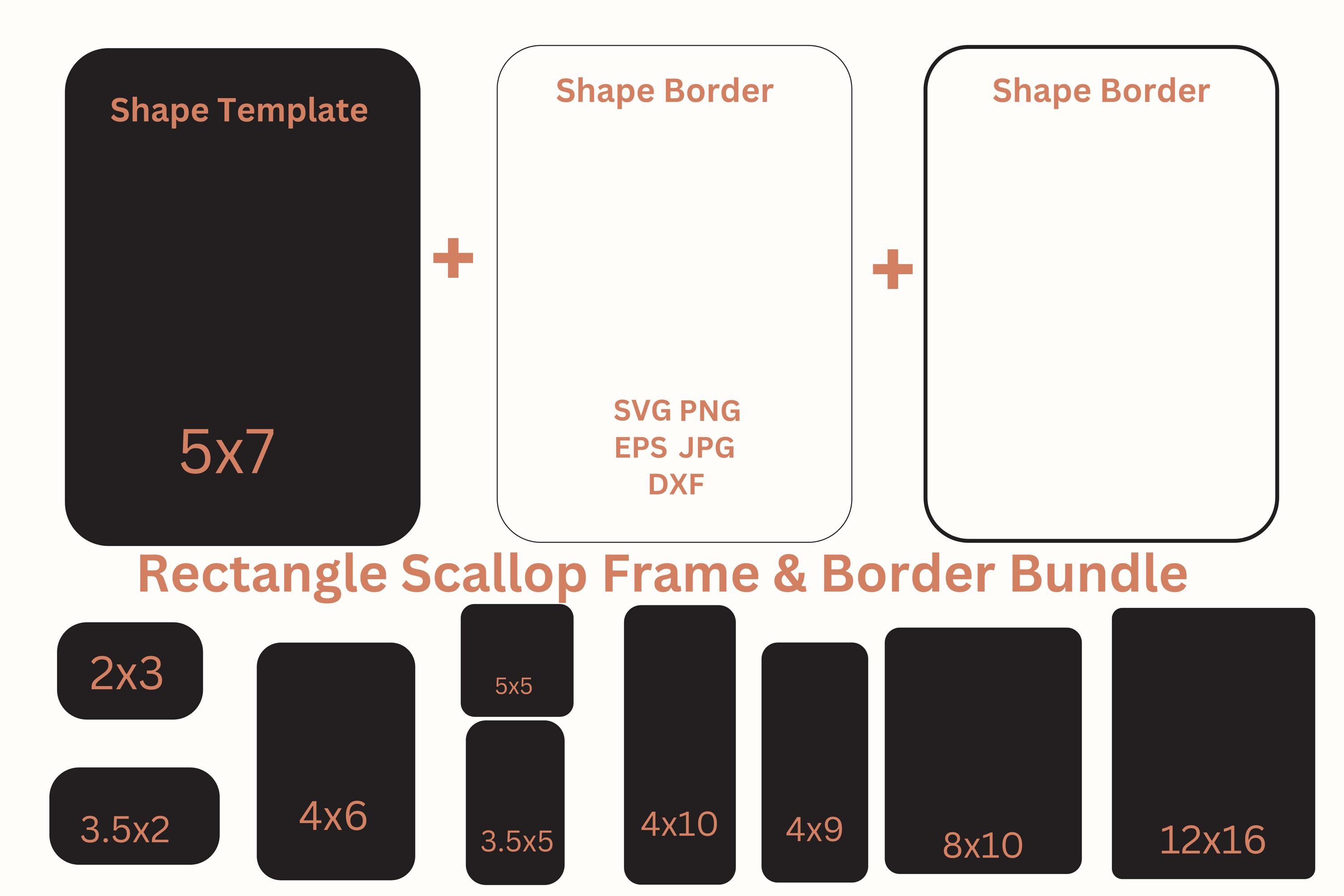 Rounded Rectangle SVG Wedding Invitation Suite Template Shapes, Frames ...