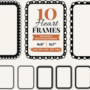 Scalloped Heart Frame SVG Valentines Borders PNG Design Wedding Invitation Border Svg, Scallop Frames Clipart Invite and Card Making Vector