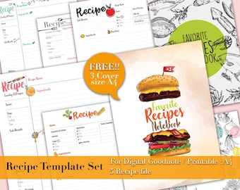 cookbook template etsy