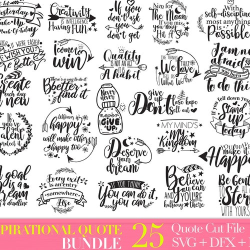 Inspirational SVG Files Svg Bundle Motivational SVG | Etsy