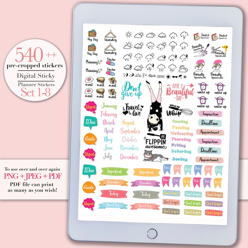 Digital Stickers Goodnotes Journal Planner Digital Planner