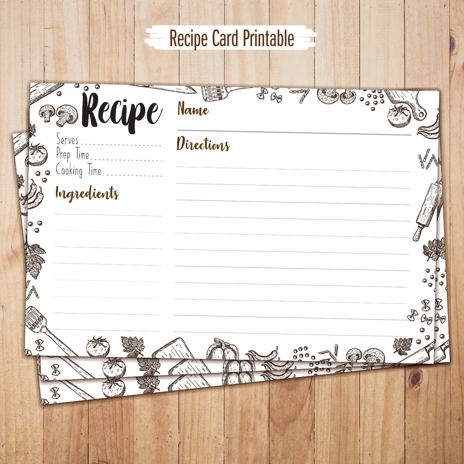 Recipe Cards 4x6 Printable - Printable World Holiday