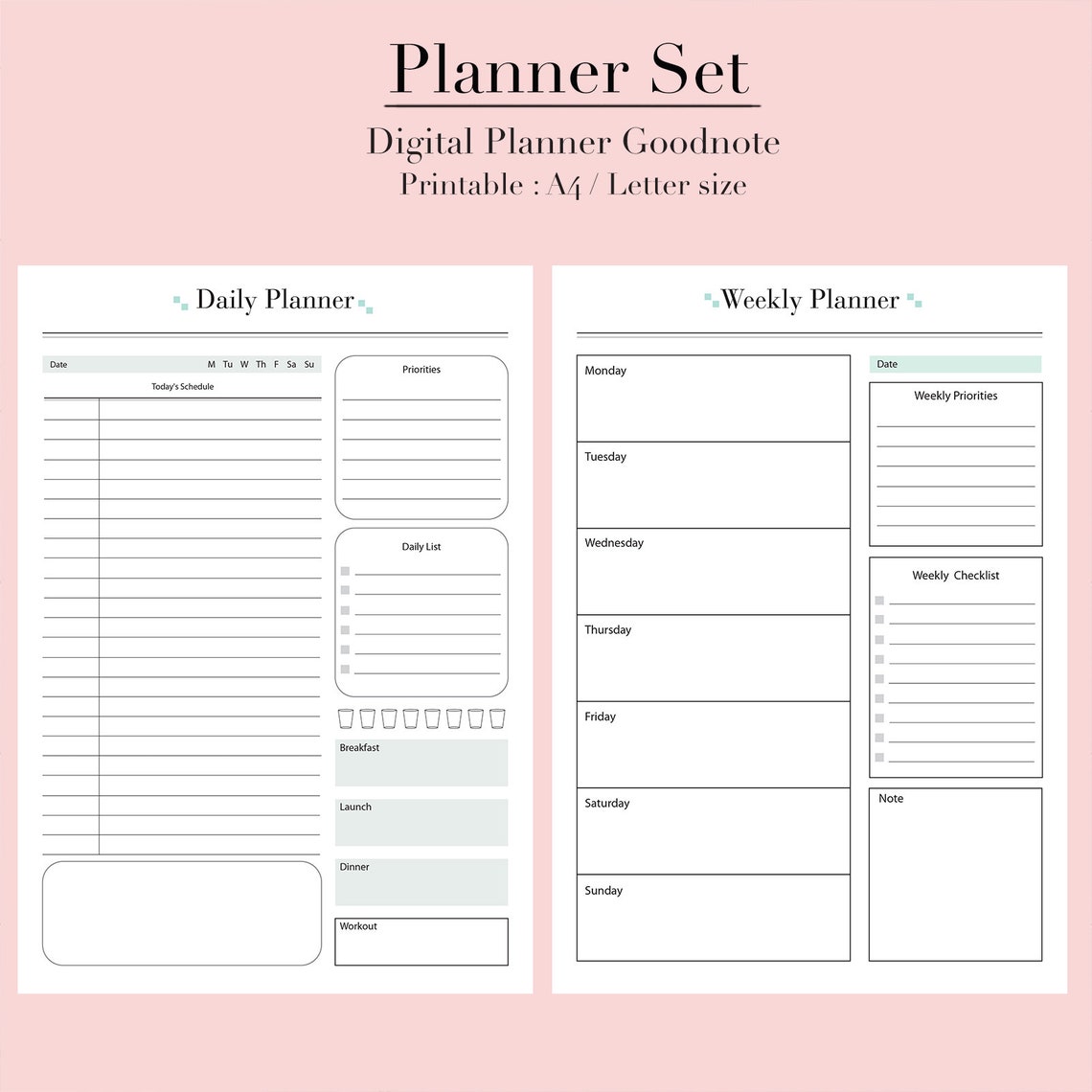 Digital Planner Digital Download Planner Printable - Etsy