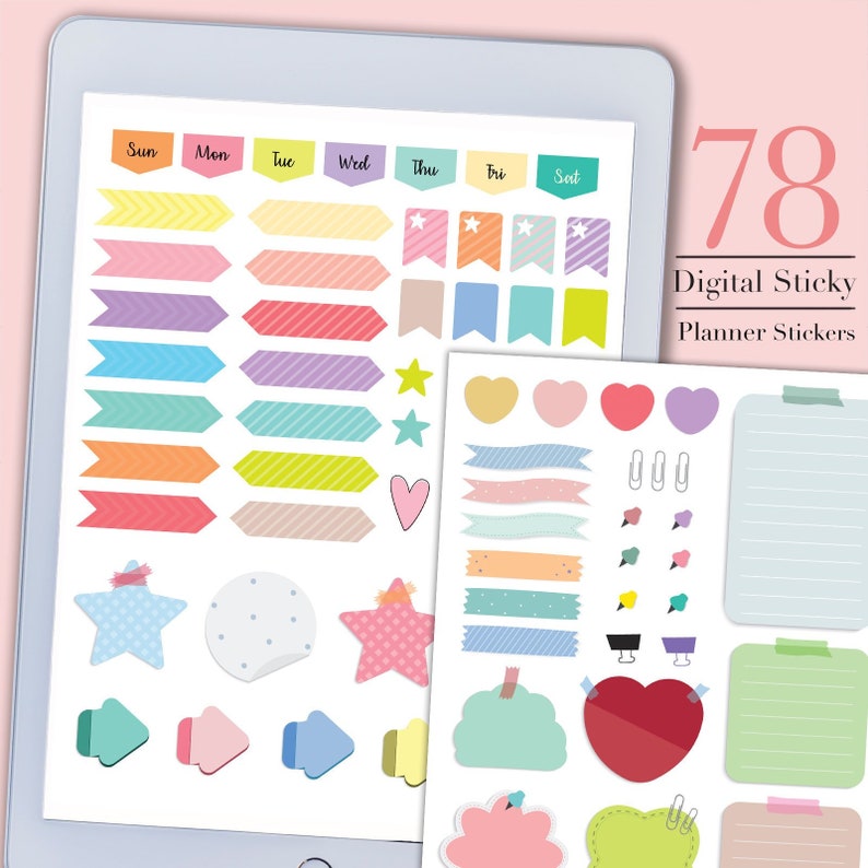 Digital Stickers for Goodnotes Planner Stickers Kawaii Etsy