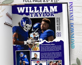 Senior yearbook ad template | Full Page Boy | Sport Team Graduation Dedication Tribute ad