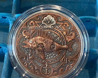 2022 Niue 2oz Silver Metal Fish 20,000 leagues Under the Sea | coin investment graduation gift him her keepsake inheritance old antique rare