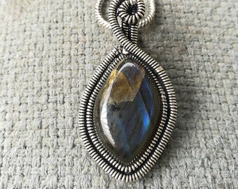 Goddess of the Sea Silver Labradorite Necklace | Handmade Gifts for Her | Boho | Gypsy | Anniversary | Birthday | Wedding | Blue Green