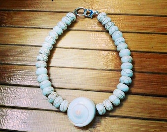 White Seashell Bracelet | Howlite | Handmade | Gifts For Her | California Boho | Birthday | Mothers Day | Wedding | Baby | Love | Friendship