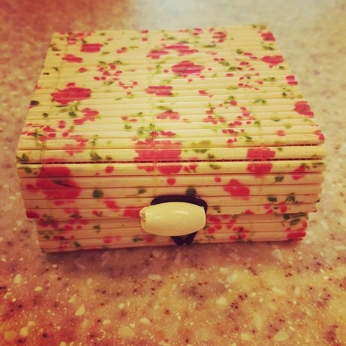 Bamboo Jewelry Box Handmade Small Gift Box Red Boho Etsy