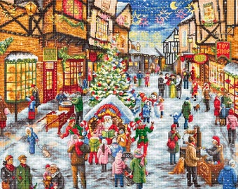 Christmas Eve, DIY Cross-Stitch Kit, embroidery kit