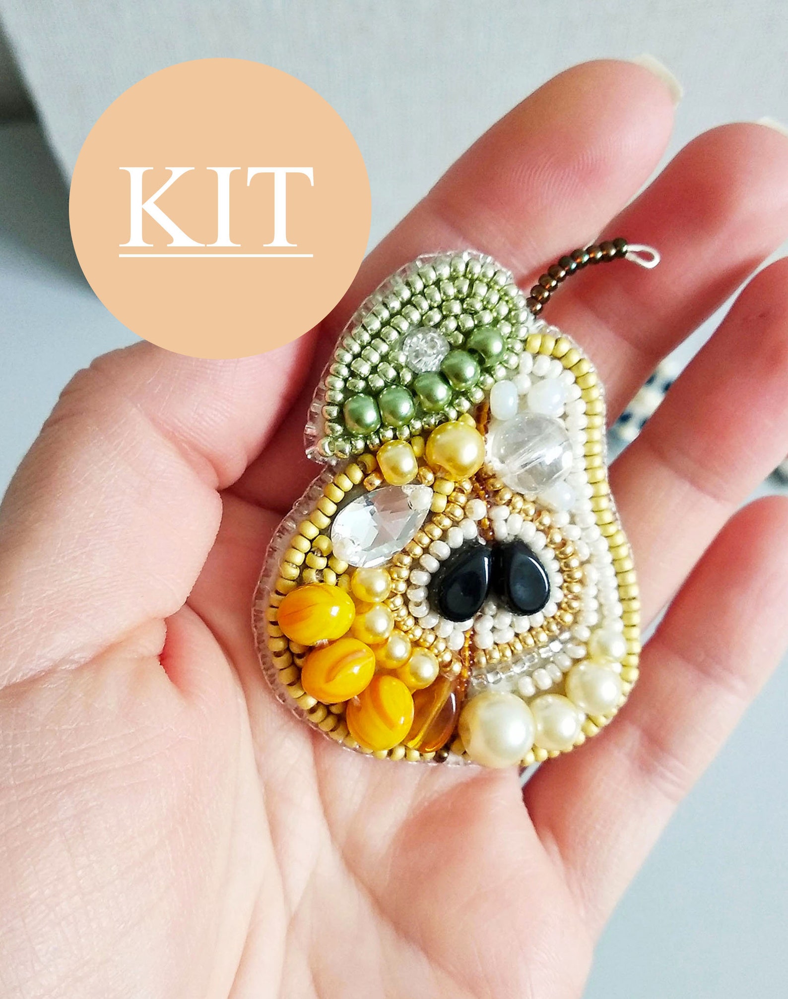 Embroidery kit brooch making kit beadwork handmade brooch kit Etsy