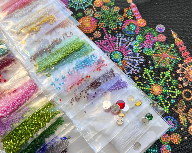 Christmas Tree Embroidery Kit Beadwork Needlepoint DIY Gift image 7