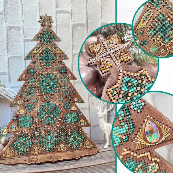 DIY Christmas Tree - Beadwork Kits, winter cross stitch