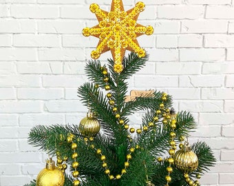 DIY Christmas tree ornament, bead embroidery design, Christmas decorations tree top