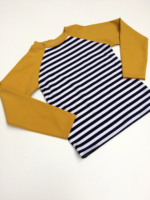 Striped Mustard Yellow Shirt Black White Striped Fall Etsy