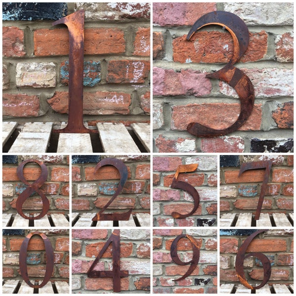 Large Rusty Metal House Numbers , House Sign , Wall Numbers , All Made In The U.K With Fast Delivery