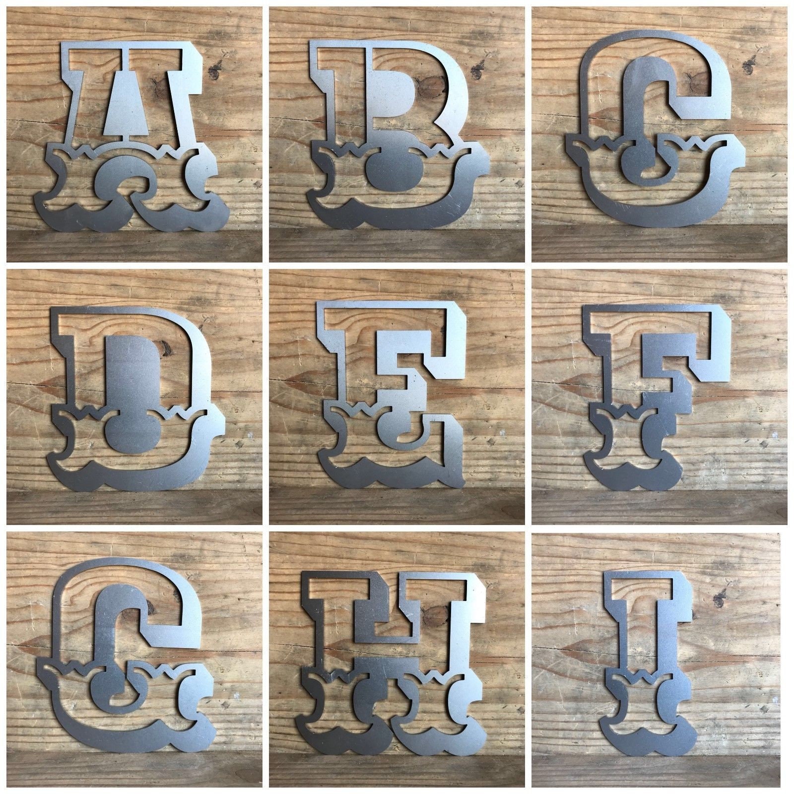 Steel 5 Carnival Metal Alphabet Letters Shop Signage Initials House Name Lettering Rusted Industrial Vintage Barbers Home Love