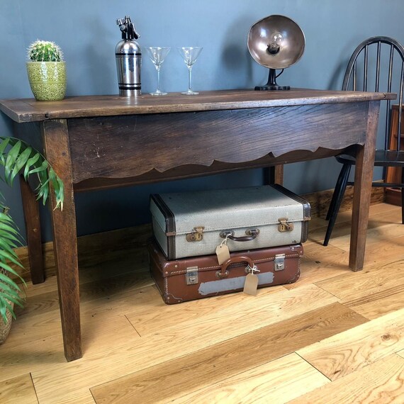 19th Century Antique French Dough Bin Oak Kitchen Island Sideboard Table Storage