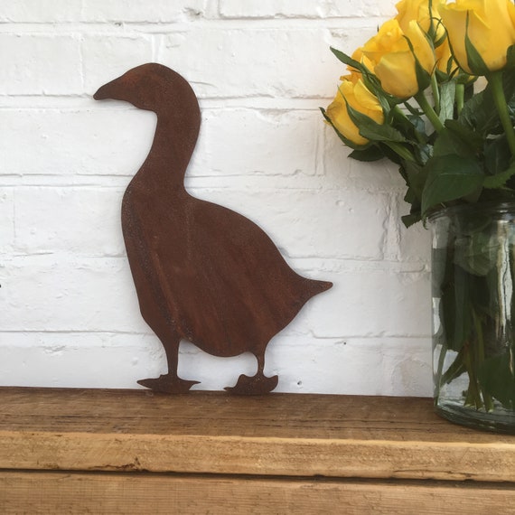 Rusty GOOSE Sign Metal Shop Home Garden Ornament Bird Duck Animal