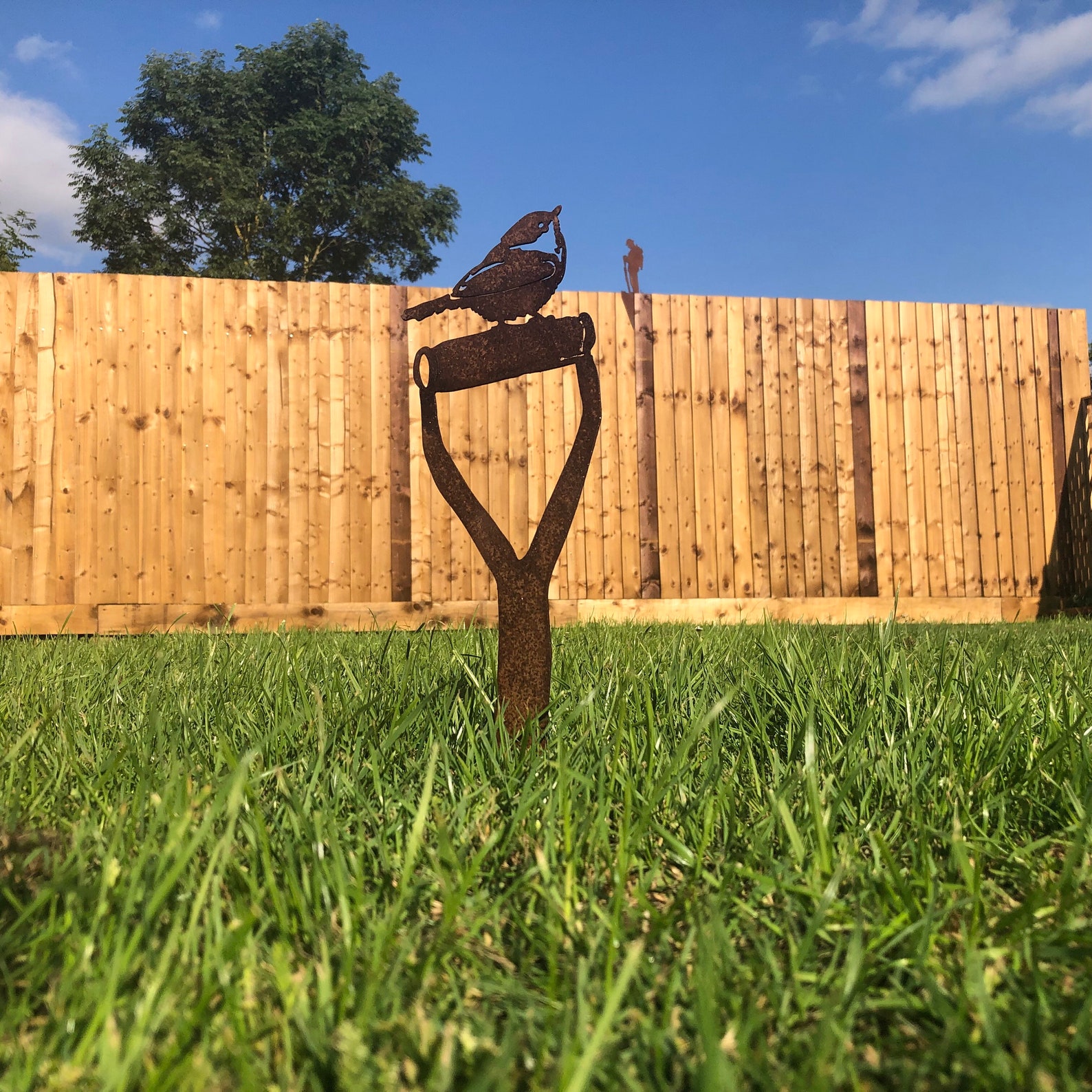 ROBIN ON a SPADE Bird Garden Ornament Garden Statue Etsy UK