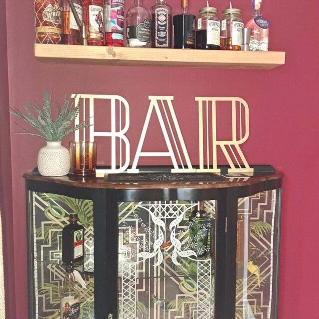 Gold Art Deco Bar Sign / Home Bar and Accessories / Bar Decor / More ...