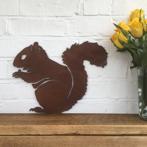 Rusty SQUIRREL Lettering Letters Sign Metal Shop Front Home Garden Ornament