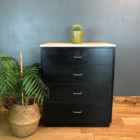 Rare 1970 Retro MOD Military Navy Vintage Chest Drawers War Department