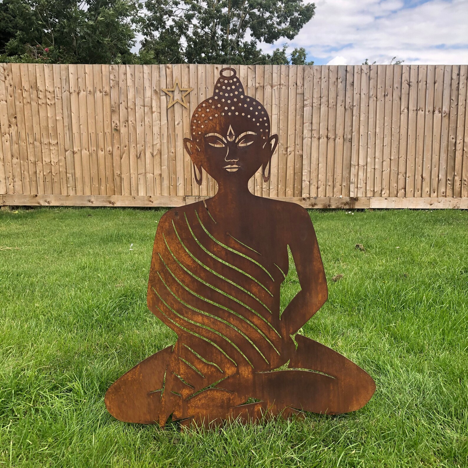 RUSTY METAL BUDDHA Garden ornament rustic garden decoration Etsy